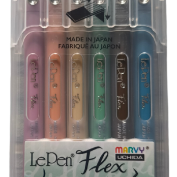 Brushpens LePen Flex 6er Set Retro im Etui